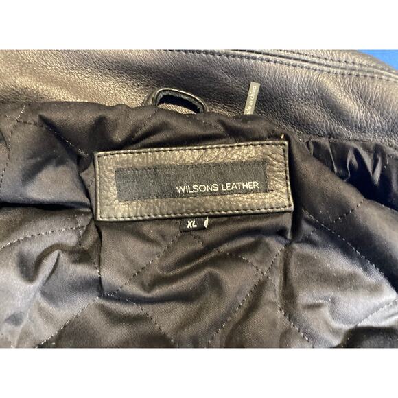 VTG Wilson Leather Mens Coat Jacket XL Thinsulate Quilted Lining Full Zip Heavy - Picture 3 of 13